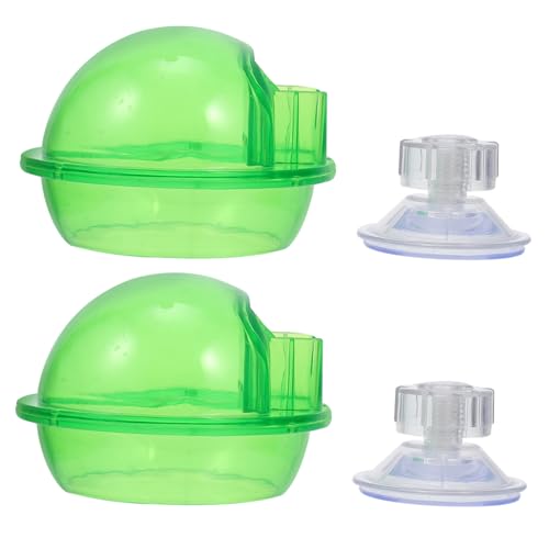 LOLIPPYY 2 Stück Reptilien Futternapf Transparent mit Saugnapf Tiefes für Gecko Bartagamen und Leicht zu Reinigen und Fixieren Großes Fassungsvermögen Flucht Design von LOLIPPYY