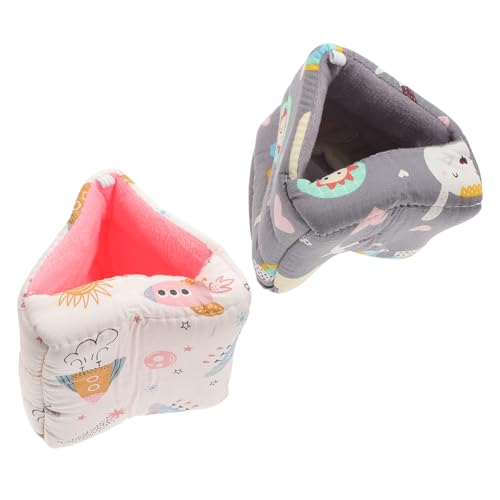 LOLIPPYY 2 Stück Stabiles Hamsterhaus Weichem Baumwollstoff Verschleißfest und Komfortabel Vielseitiges Kleintierversteck für Hamster Ratten und Kleine Nager Einfach im Käfig zu von LOLIPPYY