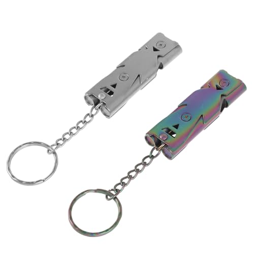 LOLIPPYY 2 Stück Teiliges Edelstahl Outdoor Pfeifen Trainingspfeifen für Hunde Vögel und Tauben Laute Signalpfeifen für Tierkommunikation Langlebig und Vielseitig Farblich Sortiert von LOLIPPYY