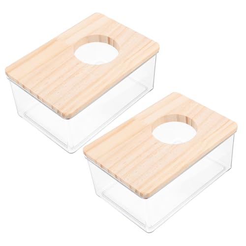 LOLIPPYY 2 Stück Teiliges Kleines Hamster Badewannen Transparentem Acryl Sandbad Badegeeignet Multifunktionale Badezimmer Box für Hamster Mäuse Chinchillas und Kleine Haustiere von LOLIPPYY