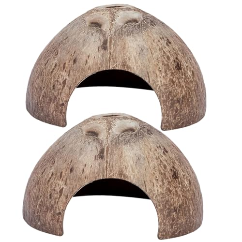 LOLIPPYY 2 Stück Teiliges Reptilienversteck aus Verschleißfestem Kokosnussgehäuse Natürliches Terrarium dekor Multifunktionale Unterschlupf höhle für Schildkröten Geckos Skorpione und LOLIPPYY 2 Stück Teiliges Reptilienversteck aus Verschleißfestem Kokosnussgehäuse Natürliches Terrarium dekor Multifunktionale Unterschlupf höhle für Schildkröten Geckos Skorpione und von LOLIPPYY