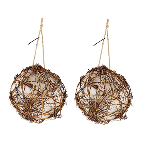 LOLIPPYY 2 Stück Teiliges Vogel Nistmaterial Hängendes Papageien Nest Baumwolle Outdoor Vogelhäuschen für Wildvögel und DIY Nistplatz für Balkon und Garten von LOLIPPYY