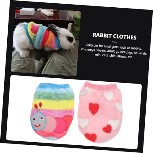 LOLIPPYY 2 Stück Teiliges Warme Haustierkleidung für Kleine Hunde und Kaninchen Weiches Korallenvlies Leichte Hautfreundliche Bunny Hundemäntel Modische Outfits für Kleintiere Wie von LOLIPPYY