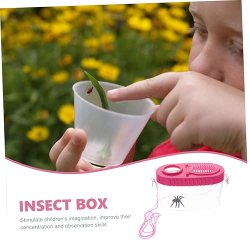 LOLIPPYY 2 Stück Tragbare Insektenbeobachtungsboxen mit Lupe Belüftet mit Messraster Multifunktionale Behälter für Outdoor Geeignet für Kleine Krabbeltiere und Naturerkundung von LOLIPPYY