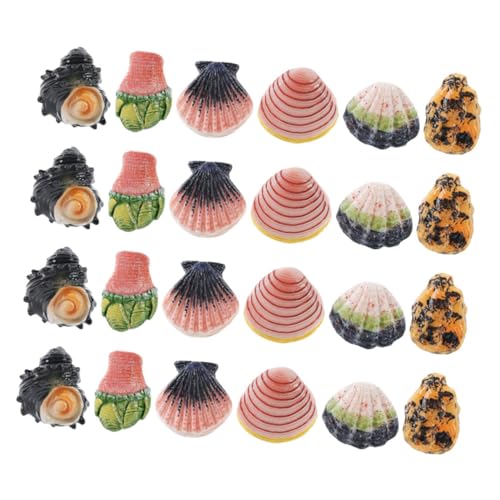 LOLIPPYY 24 Stück Teiliges Künstliche Resin-meeresmuscheln Bunte Kleine Deko für Aquarium Fischbecken Natürliche Meereskonchenschmuck für Fischbehälter von LOLIPPYY