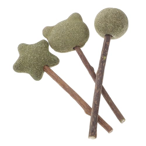 LOLIPPYY 3 Stück Katzenspielzeug Katzenminze Lutscher Kauspielzeug für Kätzchen Natürliche Katzenminze Sticks zur Zahnpflege und Beschäftigung Wohnungskatzen Geeignet von LOLIPPYY