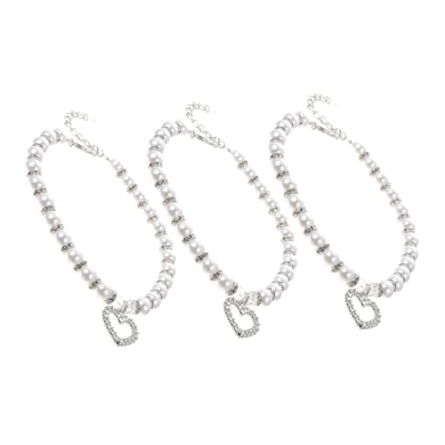 LOLIPPYY 3 Stück Teiliges Perlen- mit Herz-Strass-anhänger Verstellbares Modeschmuck Accessoire für Kleine Hunde und Hautfreundlich Elegant für Hochzeiten und Partys LOLIPPYY 3 Stück Teiliges Perlen- mit Herz-Strass-anhänger Verstellbares Modeschmuck Accessoire für Kleine Hunde und Hautfreundlich Elegant für Hochzeiten und Partys von LOLIPPYY