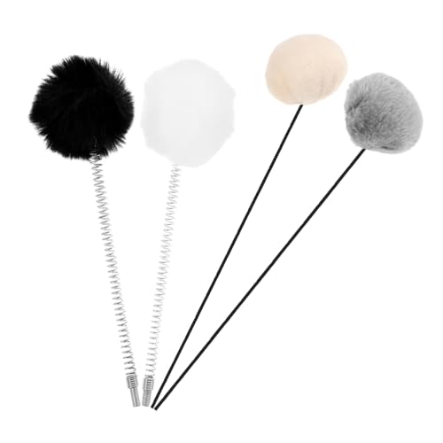 LOLIPPYY 4 Stück Dangle Cat Toy aus Weichem Plüsch Austauschbare Hängende Katzenspielzeuge für Kratzbäume Platzsparend Sicher und Schonend für Möbel Bunte Farben für Indoor Katzen von LOLIPPYY
