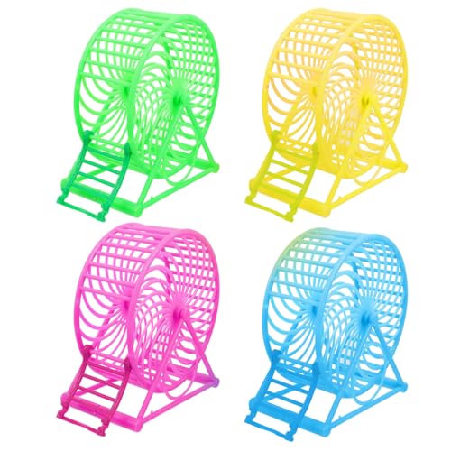 LOLIPPYY 4 Stück Teiliges Hamsterlaufrad mit Ständer Geräuschloses Übungsrad für Kleine Haustiere Wie Hamster Mäuse Rennmäuse und Meerschweinchen Langlebig und Nagetiersicher in Blau Gelb LOLIPPYY 4 Stück Teiliges Hamsterlaufrad mit Ständer Geräuschloses Übungsrad für Kleine Haustiere Wie Hamster Mäuse Rennmäuse und Meerschweinchen Langlebig und Nagetiersicher in Blau Gelb von LOLIPPYY