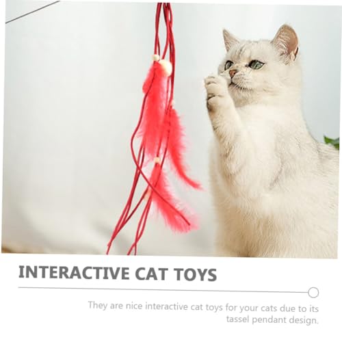 LOLIPPYY 4 Stück Teiliges Katzenspielzeug aus Metall Draht mit Bunten Quasten Interaktives Kätzchenspielzeug zur Beschäftigung und Bewegung Fördert Spielspaß und Bindung zwischen Haustier von LOLIPPYY