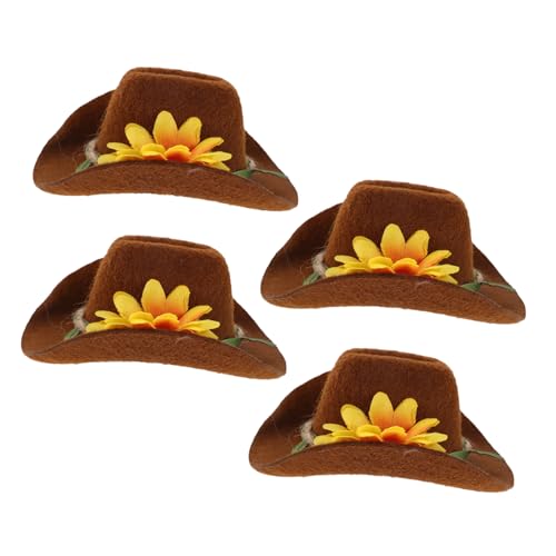 LOLIPPYY 4 Stücke Verstellbare Mini Cowboyhüte aus Filz mit Blumen für Hamster Meerschweinchen Hühner Kleine Vögel Leichtes Western Kostüm für Kleine Haustiere bei Farm Events und LOLIPPYY 4 Stücke Verstellbare Mini Cowboyhüte aus Filz mit Blumen für Hamster Meerschweinchen Hühner Kleine Vögel Leichtes Western Kostüm für Kleine Haustiere bei Farm Events und von LOLIPPYY