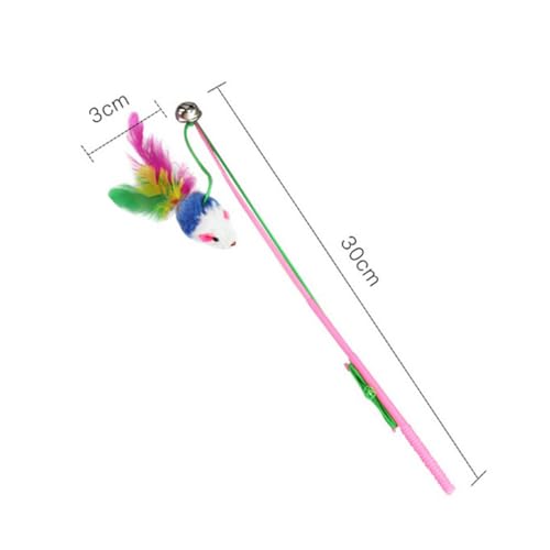 LOLIPPYY 5 Stück Teiliges Katzenspielzeug Plüschmaus mit Glocke Bunte Katzenangel Interaktiv Stimulierend Fördert Aktivität und Spielspaß für Kätzchen und Katzen Indoor Zufällige Farbe von LOLIPPYY