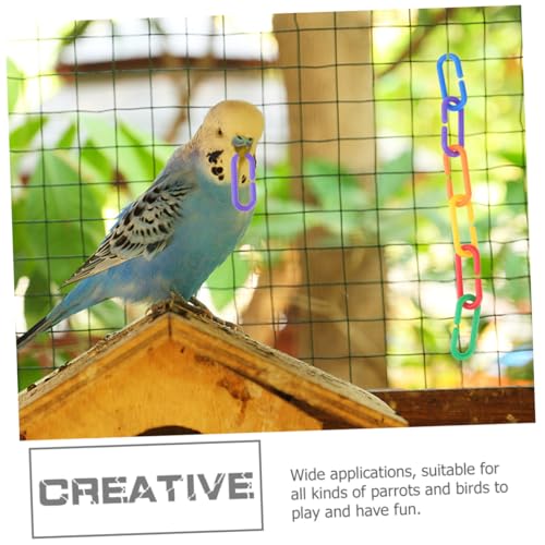 LOLIPPYY 500 Stück Bunte Kunststoff Clip Kettenglieder für Vogelspielzeug Starke Langlebige Kunststoff Hakenketten für Wellensittich Papagei und Kleine Vögel Vielseitig für Käfigzubehör von LOLIPPYY