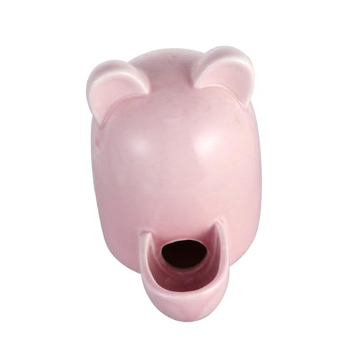 LOLIPPYY Automatischer Haustier Wasserspender Keramik Napf mit Katzenohren Design Selbstnachfüllend für Kaninchen Hamster Kleine Haustiere Rot von LOLIPPYY