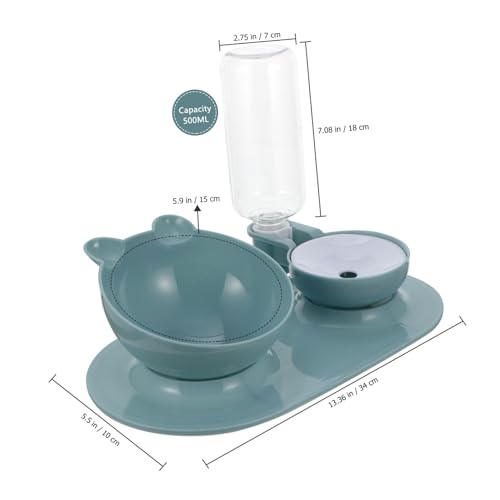 LOLIPPYY Automatischer Katzenfutterspender mit Wasserflasche Erhöhter Futternapf mit Nackenschutz Abnehmbar Langlebig aus Pp Kunststoff Ergonomisch für Katzenkomfort und Gelenkschonung von LOLIPPYY