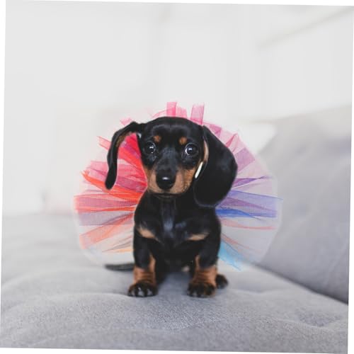 LOLIPPYY Buntes Hundetutu Kleid Welpen Sommerrock aus Bequemem Gauze Einfach Anzuziehen Eleganter Stil für Kleine und Mittlere Hunde und Katzen für Party und Fotoshootings von LOLIPPYY