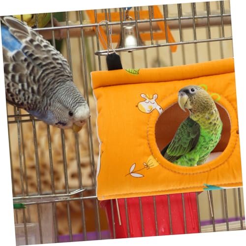 LOLIPPYY Dickes Reines Baumwoll Parrot Nest Warmes Vogelhäuschen mit Hängematte Winddichtes Platzsparendes Vogelschlafnest für Papageien und Kleine Vögel im Käfig von LOLIPPYY