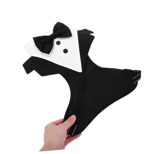 LOLIPPYY Formelles Hunde Smoking Geschirr mit Leine Komfortables Bequemes Material Schnelles Anziehen Eleganter Party hundeweste für Hochzeiten und Besondere Anlässe von LOLIPPYY