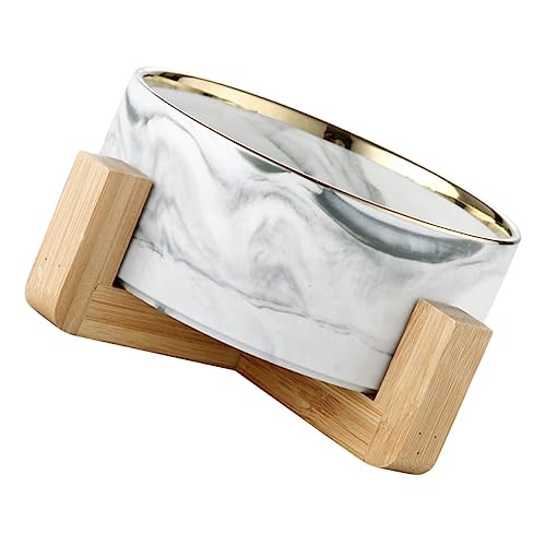 LOLIPPYY Großer Marmor Optik Futternapf mit Holzgestell Glatte Ränder für Sicheren Wassernapf und Suppenschüssel Langlebige Keramik für Katzen und Welpen Stilvolles Design LOLIPPYY Großer Marmor Optik Futternapf mit Holzgestell Glatte Ränder für Sicheren Wassernapf und Suppenschüssel Langlebige Keramik für Katzen und Welpen Stilvolles Design von LOLIPPYY