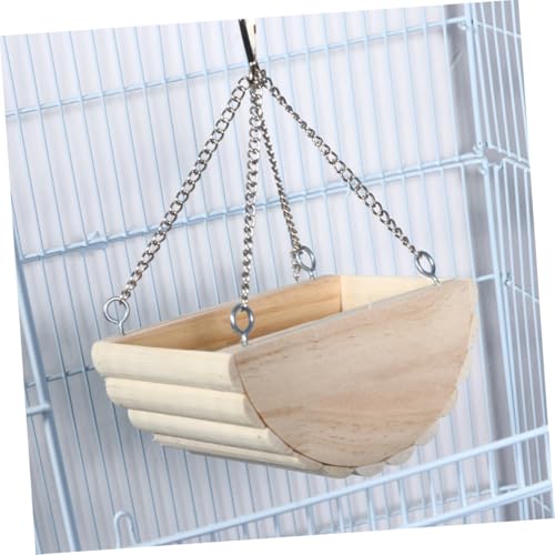 LOLIPPYY Hängendes Holz Schaukelnest für Hamster und Papageien Sicherer Schlafplatz Komfortabel und Langlebig als Haustierversteck und Käfigzubehör Vielseitig für Fenster Tür und Treppe von LOLIPPYY