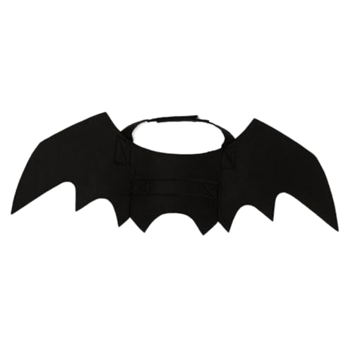 LOLIPPYY Halloween Haustier Kostüm Fledermausflügel aus Schwarzem Filz Verstellbar mit Klettband Leichtes Komfortables Design für Kleine Hunde und Katzen Robust und Stylisch von LOLIPPYY