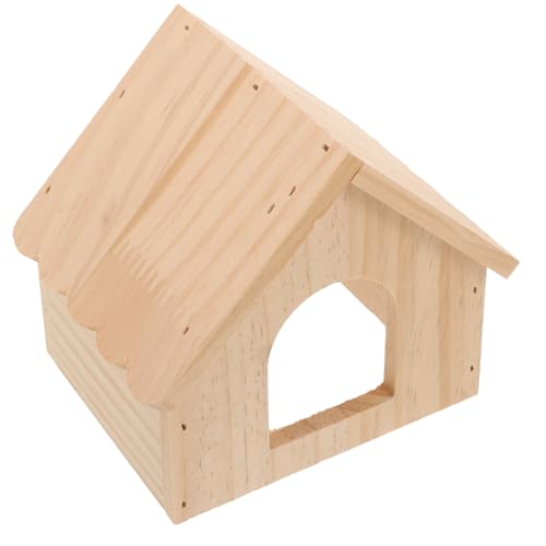 LOLIPPYY Hamster Holzhaus Hideout Nagetier Versteck Schlafhaus Kleintier Spielhaus für Zwerghamster Meerschweinchen Käfig Zubehör Nagetierversteck Langlebig und Leicht von LOLIPPYY