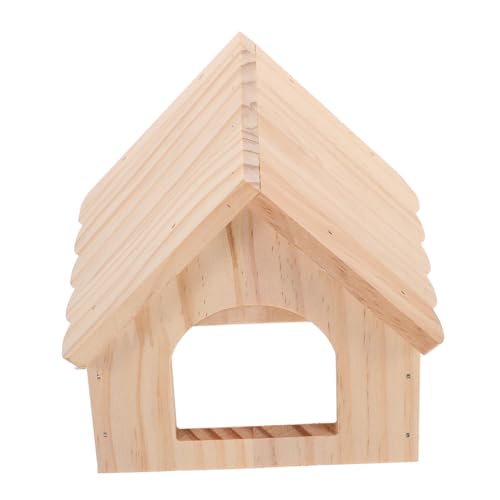LOLIPPYY Hamster Holzhaus Versteck mit Futterplattform Kleintier Spielhaus aus Holz Sicher und Stilvoll für Hamster Meerschweinchen und Kleine Haustiere von LOLIPPYY