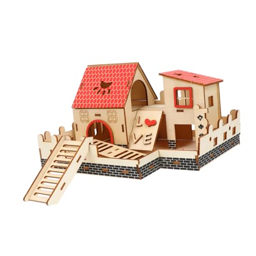 LOLIPPYY Hamster Kletterleiter aus Holz Kleintier für Hamster und Mäuse Stabile Kleine Haustierleiter Sicherer Rückzugsort für Nagetiere Fördert Bewegung und Wohlbefinden von LOLIPPYY