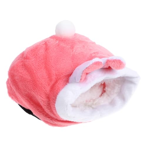 LOLIPPYY Hamster Kuschelnest mit Plüschfutter Wärmendes Kleintierbett für Igel und Hamster Bequemes Schlafnest für Haustiere Waschbares Winterbett in Rosa für Sofa Auto und Reise von LOLIPPYY