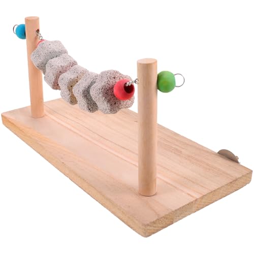 LOLIPPYY Hamster Plattform Holzspielzeug mit Kauspielzeug Naturwürfel Hamster Käfig Vogelstand Wellensittich Nymphensittich Papageien Schaukel Kletterplattform von LOLIPPYY