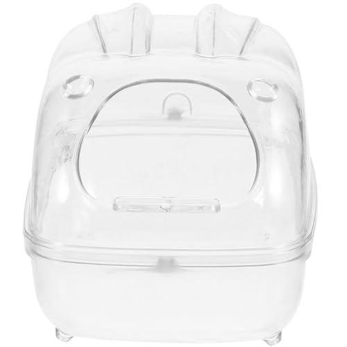 LOLIPPYY Hamster Sandbad Box Mittelgroß Transparent Spritzwassergeschützt Hamster Badezimmer Sandbad Behälter mit Glatten Kanten für Kleine Haustiere Rennmaus Chinchilla Waschspaß von LOLIPPYY