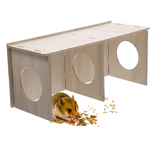 LOLIPPYY Hamster Versteck aus Massivem Holz Großes Nagerhaus mit Privatem Rückzugsort Atmungsaktiv Geruchsfrei Langlebig Geeignet für Hamster Meerschweinchen und Chinchillas als Spiel von LOLIPPYY