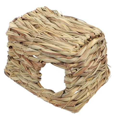 LOLIPPYY Hamster Versteck aus Natürlichem Gras Handgeflochtenes Haustier Nest und Spieltunnel Multifunktionaler Rückzugsort für Hamster und Kleine Nagetiere Geeignet für Käfigzubehör und von LOLIPPYY