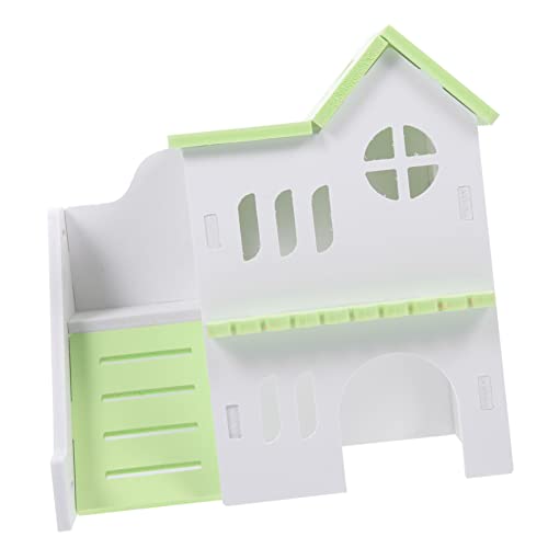 LOLIPPYY Hamsterhaus Doppelstock aus PVC Kleines Chinchilla Versteck Langlebiges Nagerzubehör für Klettern und Schlafen Geeignet für Zwerghamster und Kleine Nagetiere Leicht zu Reinigen von LOLIPPYY
