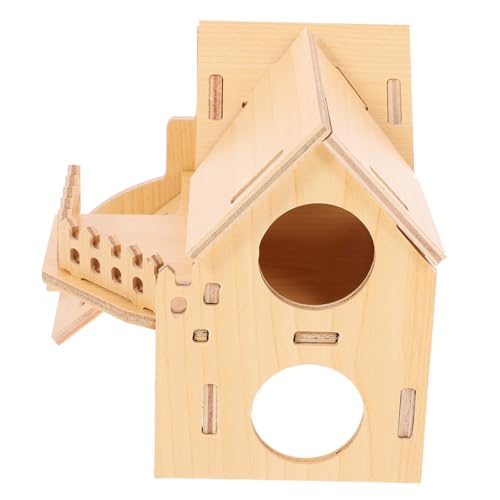 LOLIPPYY Hamsterhaus Holz Kleintier Versteck Robust Spielhaus für Hamster Meerschweinchen und Eichhörnchen Kleines Haustier Rückzugsort und Schlafplatz von LOLIPPYY