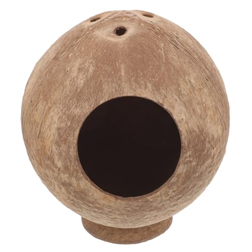 LOLIPPYY Hamsterhaus aus Natürlicher Kokosschale Langlebiges Kauspielzeug und Versteck für Kleine Haustiere Sicherer Rückzugsort zum Schlafen und Fressen im Kleintiergehege von LOLIPPYY