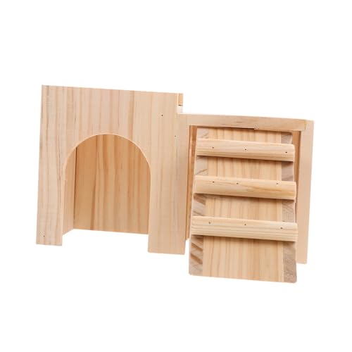 LOLIPPYY Hamsterversteck aus Natürlichem Langlebiges Kleintierhaus mit Leiter Praktisches Nest für Zwerghamster und Chinchilla Pflegeleichtes Kleintierzubehör für Käfig und Spielspaß von LOLIPPYY