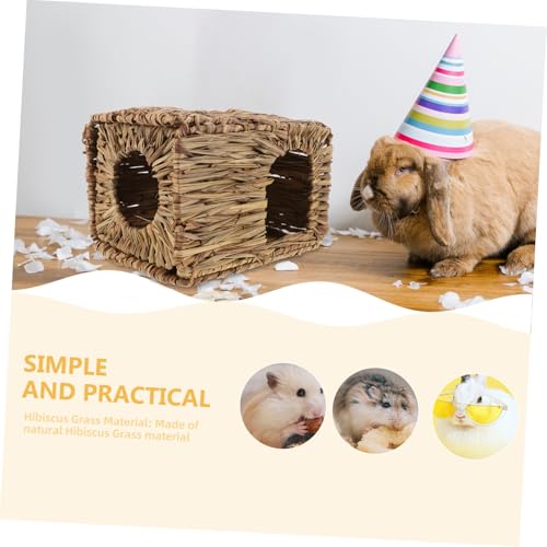 LOLIPPYY Handgewebtes Natürliches Stroh Nest Kleintierhaus für Kaninchen und Hamster Wärmeisolierend Langlebig Sicherer Rückzugsort Kleiner Hasenstall für Innen Dekoratives LOLIPPYY Handgewebtes Natürliches Stroh Nest Kleintierhaus für Kaninchen und Hamster Wärmeisolierend Langlebig Sicherer Rückzugsort Kleiner Hasenstall für Innen Dekoratives von LOLIPPYY