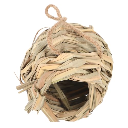 LOLIPPYY Handgewebtes Stroh Nest für Vögel und Kleintiere Natürliches Versteck und Rückzugsort Warmes Robustes Vogel und Hamsterhaus Vielseitig für Wellensittiche Kaninchen und von LOLIPPYY