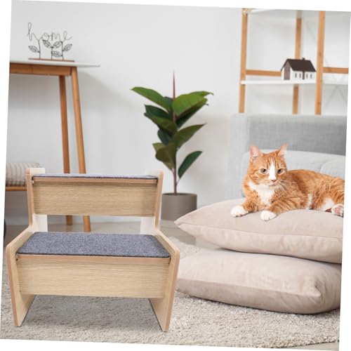 LOLIPPYY Holz Hundetreppe rutschfest Sanft Tragbar Einfache Befestigung für Kleine Hunde Katzen Seniorengerechte Haustiertreppe für Sofa und Bett Vielseitig als Aufstiegshilfe und von LOLIPPYY