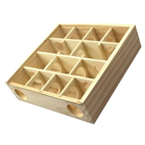 LOLIPPYY Holz Labyrinth für Hamster und Rennmäuse Verschleißfestes Mehrgitter Fördert Aktivität und Intelligenz Sicherer Naturholz Zubehör für Kleine Nagetiere von LOLIPPYY