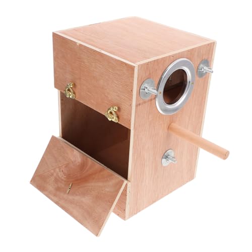 LOLIPPYY Holz Nistkasten für mit Sitzstange Hängendes Papageien Bruthaus aus Natürlichem Holz Platzsparend Einfach zu Reinigen Sicherer Brutplatz für Wellensittiche Nymphensittiche LOLIPPYY Holz Nistkasten für mit Sitzstange Hängendes Papageien Bruthaus aus Natürlichem Holz Platzsparend Einfach zu Reinigen Sicherer Brutplatz für Wellensittiche Nymphensittiche von LOLIPPYY