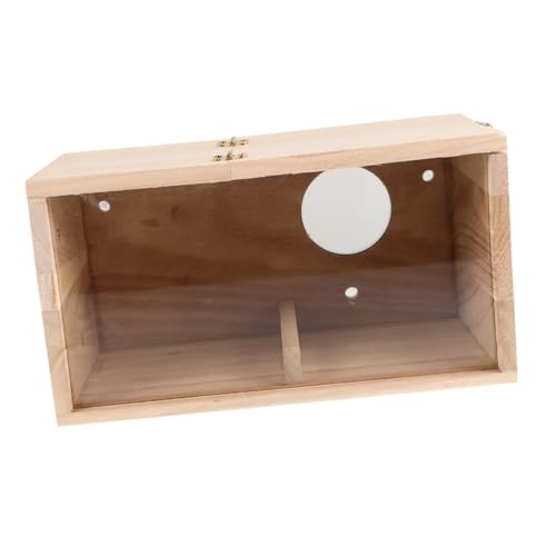 LOLIPPYY Holz Papageienbrutkasten mit Transparentem Sichtfenster Vogelhaus zur Aufzucht von Wellensittichen Brutbox für Sittiche und Kleine Papageien Wetterfestes Brutgehäuse für Garten und von LOLIPPYY