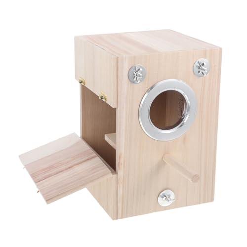 LOLIPPYY Holz Vogelbrutkasten Groß Nistkasten Brutbox Vogelaufzucht Vogelzuchtbox Langlebig Natürlich für Wildvögel und Zebrafinken Vogelzubehör von LOLIPPYY