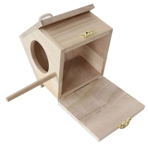 LOLIPPYY Holz Vogelhaus aus Massivem Holz Großes Hängendes Nistkasten für Garten Balkon Terrasse Langlebig und Sicher mit Reinigungsklappe und Aufhängehaken Wetterfest und Handgefertigt von LOLIPPYY