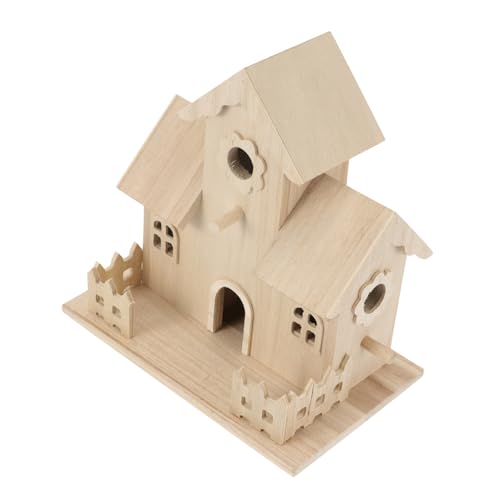 LOLIPPYY Holz Vogelhaus zum Aufhängen Dekoratives Nistkasten Ornament im Retro Stil Wetterfestes Nest für Kleine Singvögel Geeignet für Garten und Innenbereich Kunstvolles für Vogel von LOLIPPYY
