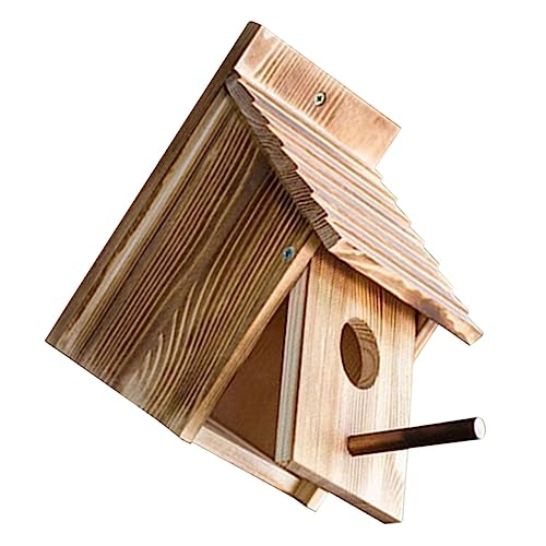 LOLIPPYY Holz Vogelhaus zum Aufhängen Wetterfestes Robustes Vogel Nest Atmungsaktiv und Komfortabel Dekoratives Gartenhaus für Kleine Wildvögel Natürlicher Schutz und Schlafplatz von LOLIPPYY