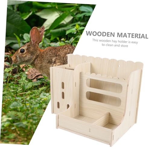 LOLIPPYY Holz futterhalter für Kleintiere Stabiles Futterhaus für Kaninchen Meerschweinchen und Hamster Kippsicherer Leichter Holzhalter für Einfaches Befüllen und Reinigung Vielseitig von LOLIPPYY