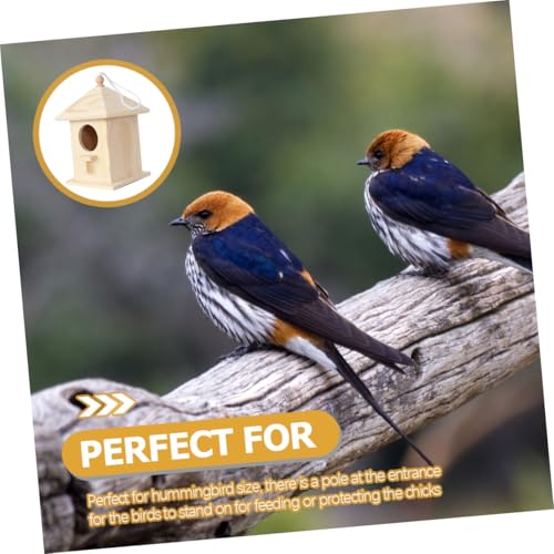LOLIPPYY Holz vogelhaus zum Aufhängen Wetterfeste Nisthilfe für Kleine Vögel Garten Balkon Dekoration Natürliche Holzqualität Platzsparende Vogel nistbox für Outdoor und Indoor von LOLIPPYY