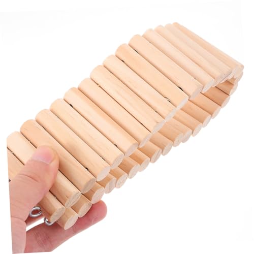 LOLIPPYY Holzleiter Kleintierspielzeug Flexible Hamster Hängebrücke für Hamster Chinchillas und Kleine Nagetiere Platzsparend Sicher und Interaktiv von LOLIPPYY